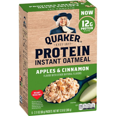 Quaker Protein Apples & Cinnamon Instant Oatmeal - 12.6 Oz - Image 2