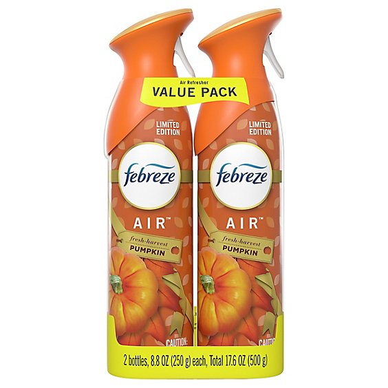 Febreze Air Freshener Odor Eliminating Fresh Harvest Pumpkin Pack Of 2 - 8.8 Fl. Oz.