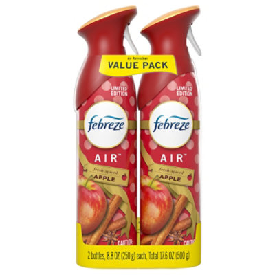 Febreze Air Freshener Odor Eliminating Fresh Spiced Apple Pack Of 2 - 8.8 Fl. Oz.