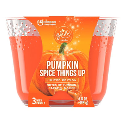 Glade Pumpkin Spice Things Up 3 Wick Scented Candle - 6.8 Oz