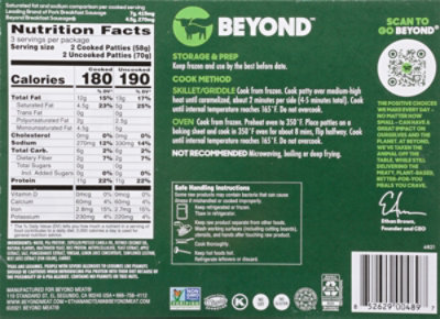 Beyond Meat Beyond Breakfast Sausage Plant Based Original Breakfast Patties - 7.4 Oz - Image 7