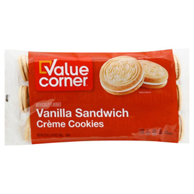 Value Corner Cookie Sandwich Vanilla - 25 Oz