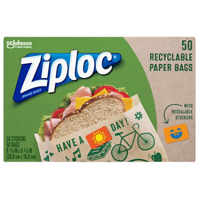 Ziploc Brand Recyclable Sandwich Paper Bag - 50 Count - tomthumb