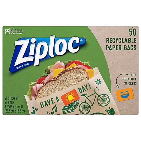 Ziploc Paper Sandwich Bag - 50 Count