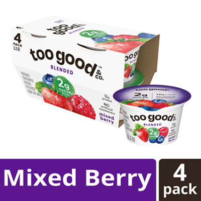 Too Good & Co. Mixed Berry Low Fat Lower Sugar Gluten Free Greek Yogurt Multipack - 4-5.3 Oz - Image 1