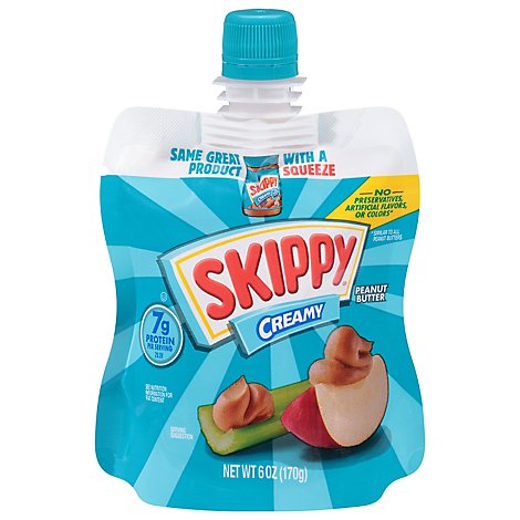 Skippy Creamy Peanut Butter Squeeze Pouch - 6 Oz