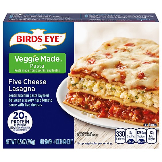 Birds Eye Veggie Made Five Chse Lasagna - 10.5 Oz