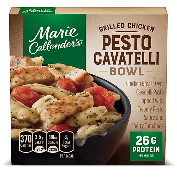 Marie Callender's Grilled Chicken Pesto Cavatelli Bowl Frozen Pasta Meal - 11 Oz