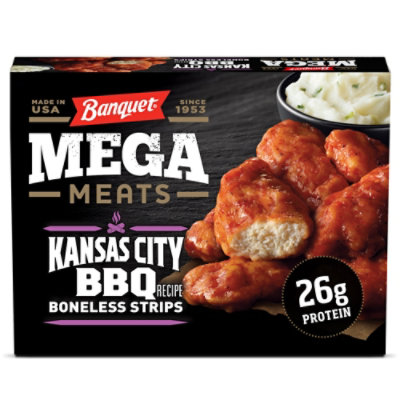 Banquet Mega Meats Frozen Kansas City BBQ Recipe Chicken Strips With Mashed Potatoes- 13.3 Oz