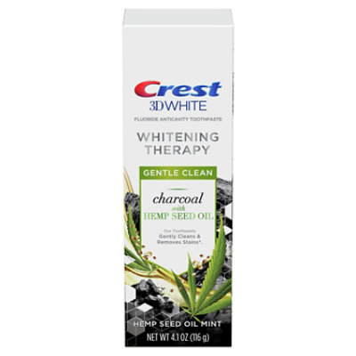 Crest 3D White Toothpaste Whitening Therapy Charcoal With Hemp Seed Oil - 4.1 Oz
