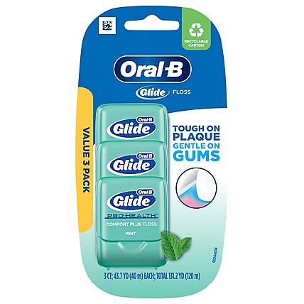 Oral-B Glide Pro-Health Comfort Plus Dental Floss Mint 40 M Pack - 3 Count - Image 2