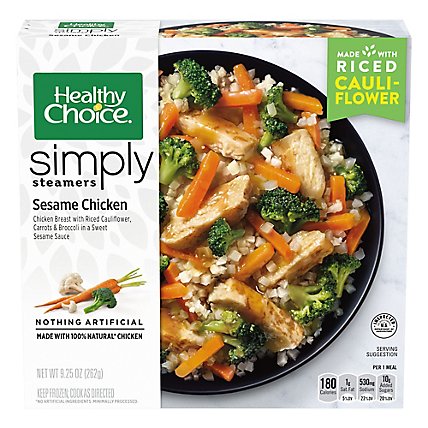 Healthy Choice Simply Steamers Sesame Chicken Frozen Meal - 9.25 Oz - Image 2