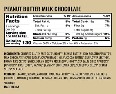 Kate's Real Food Milk Chocolate Peanut Butter Bar - 2.2 Oz - Image 3