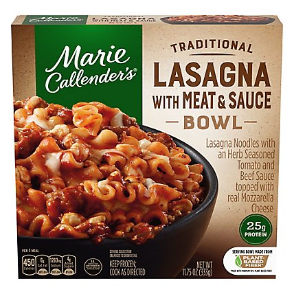 Marie Callender's Lasagna With Meat & Sauce Bowl Frozen Pasta Meals - 11.75 Oz - Image 2