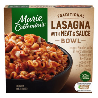 Marie Callender's Lasagna With Meat & Sauce Bowl Frozen Pasta Meal - 11 ...