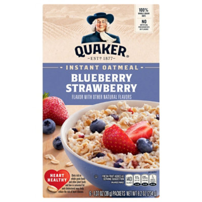 Quaker Instant Oatmeal Blueberry Strwbry - 8.2 Oz