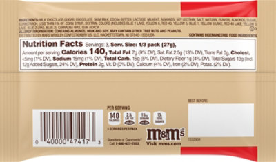 M&M'S Chocolate Candies Milk Chocolate Almond - 2.83 Oz - Image 6