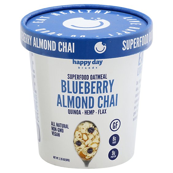 Happy Day Blueberry Chai Super Food Oatmeal - 2.35 Oz