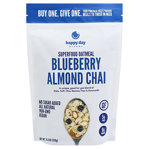 Happy Day Blueberry Chai Super Food Oatmeal - 11.3 Oz