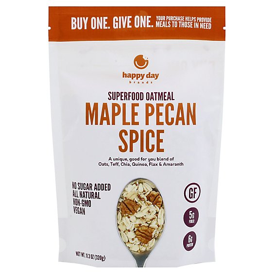 Happy Day Maple Pecan Super Food Oatmeal - 11.3 Oz