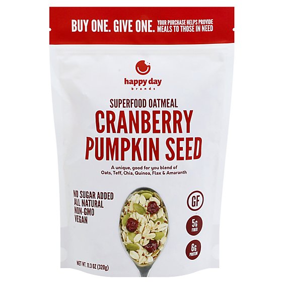Happy Day Cranberry Almond Super Food Oatmeal - 11.3 Oz