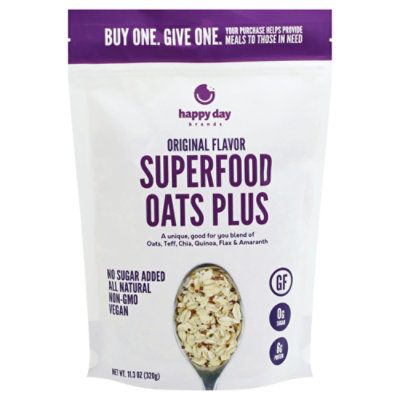 Happy Day Original Super Food Oatmeal No Sugar - 11.3 Oz