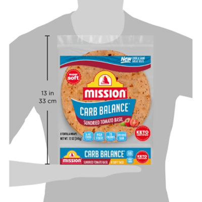 Mission Carb Balance Sundried Tomato Basil Tortilla Wraps - 8 Count - Image 5