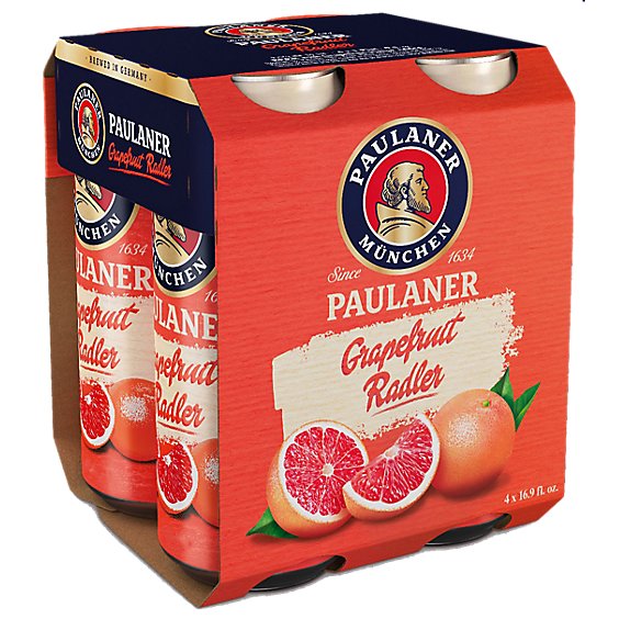 Paulaner Grapefruit Radler In The Cans - 4-16.9 Fl. Oz.