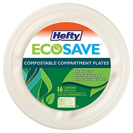 Hefty Paper Plates 10.125 Inch White - 16 Count - Image 2