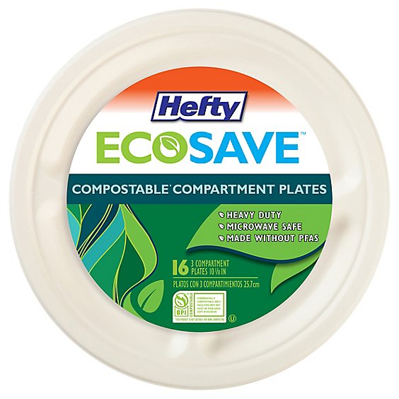 Hefty Paper Plates 10.125 Inch White - 16 Count