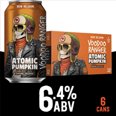 New Belgium Brewing Voodoo Ranger Atomic Citrus Blood Orange Ale Beer 5% ABV Cans - 6-12 Fl. Oz. - Image 1