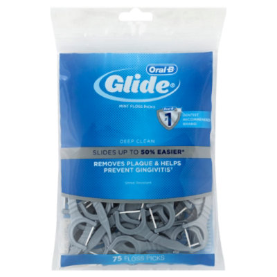 Oral-B Glide Pro Health Deep Clean Floss Picks Clean Mint - 75 Count