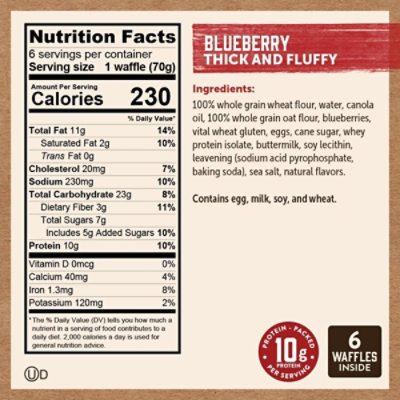 Kodiak Thick & Fluffy Blueberry Waffles Box - 14.82 Oz - Image 6