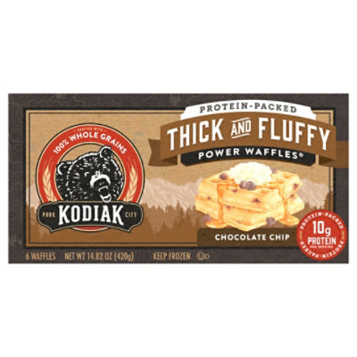 Kodiak Thick & Fluffy Chocolate Chip Waffles Box - 14.82 Oz - Image 3