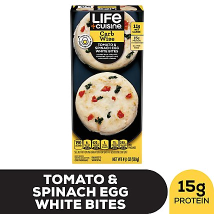 Life Cuisine Tomato And Spinach Egg White Egg Bites - 4.5 Oz - Image 1
