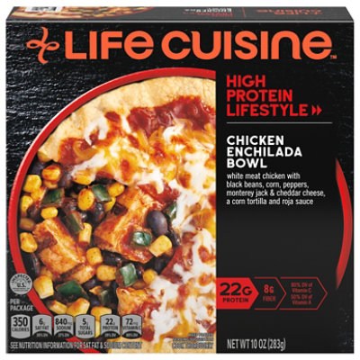 Life Cuisine Protein Lovers Chicken Enchilada Bowl Frozen Entree Box - 10 Oz - Image 1