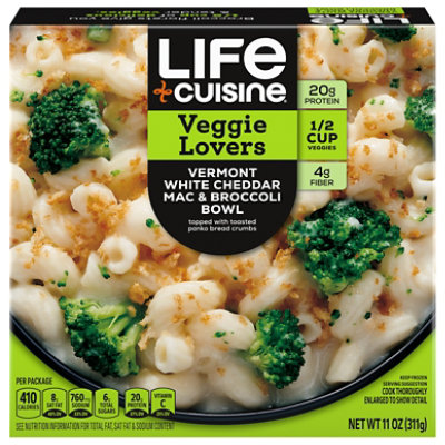 Life Cuisine Meatless Lifestyle Vermont Cheddar And Broccoli Bake Bowl Frozen Entree Box - 11 Oz - Image 1