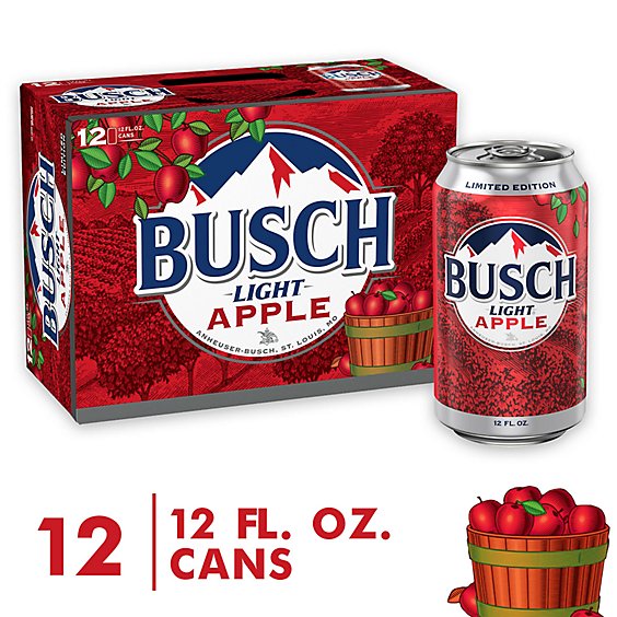Busch Light Apple Beer Cans - 12-12 Fl. Oz.