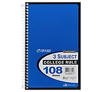 Top Flight Standard Notebook 3 Subject - Each