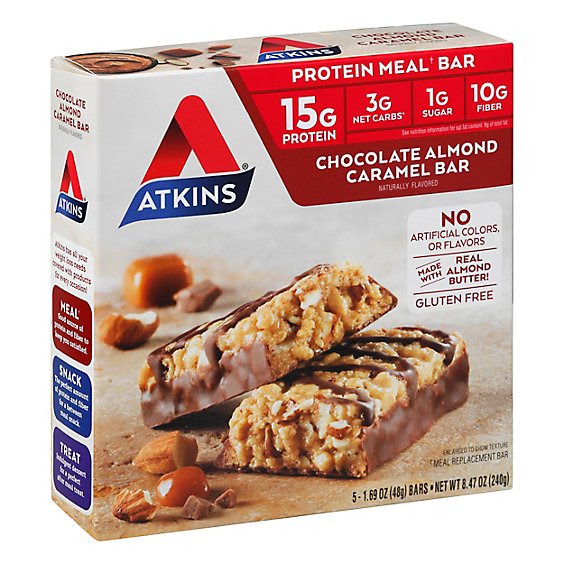 Atkins Chocolate Caramel Almond Meal Bars - 5-1.69 Oz