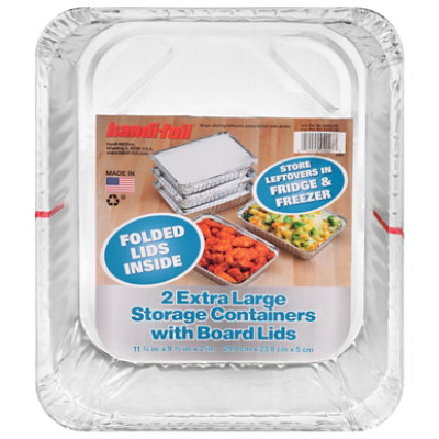 Handi-foil® Jumbo Storage Containers & Board Lids - Silver, 2 pk - QFC