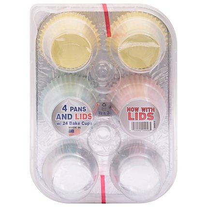 Handi-foil Muffin Pans W Lids &Cups - 4 Count - Image 3