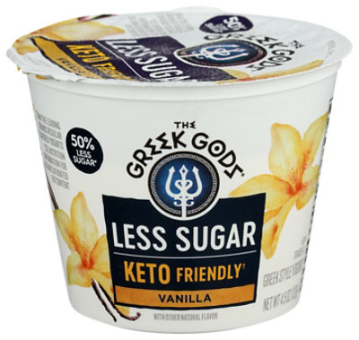 Greek Gods Less Sugar Vanilla Yogurt - 4.5 Oz