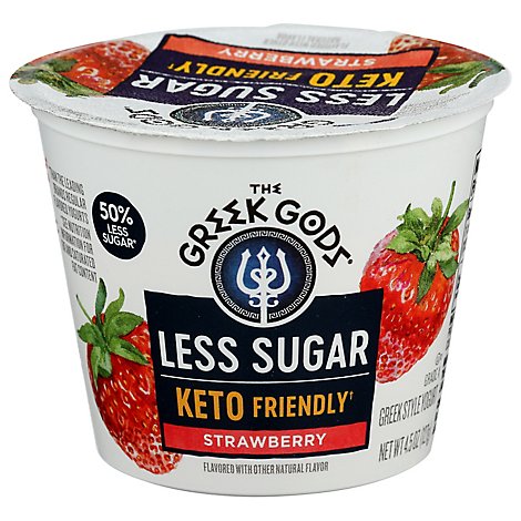 Greek Gods Less Sugar Strawberry Yogurt - 4.5 Oz