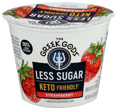 Greek Gods Less Sugar Strawberry Yogurt - 4.5 Oz