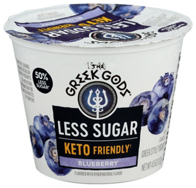 Greek Gods Less Sugar Blueberry Yogurt - 4.5 Oz