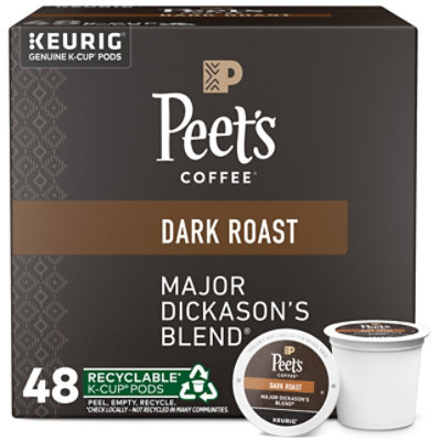 Peet's Coffee Major Dickasons Blend Dark Roast K Cup Pods - 48 Count - Image 1