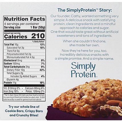SimplyProtein Cookie Bar Chocolate Chip - 4-1.76 Oz - Image 6