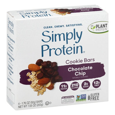 SimplyProtein Cookie Bar Chocolate Chip - 4-1.76 Oz