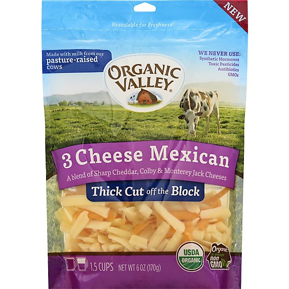 Organic Valley Thick Mex Cheese Shred - 6 Oz